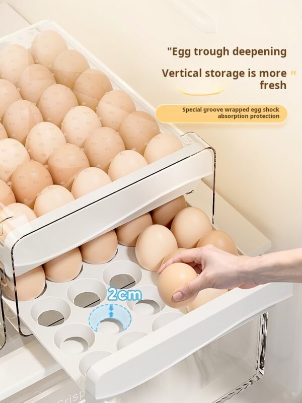 Egg storage box, refrigerator drawer-style kitchen storage organizer, egg box, food-grade container - Image 3