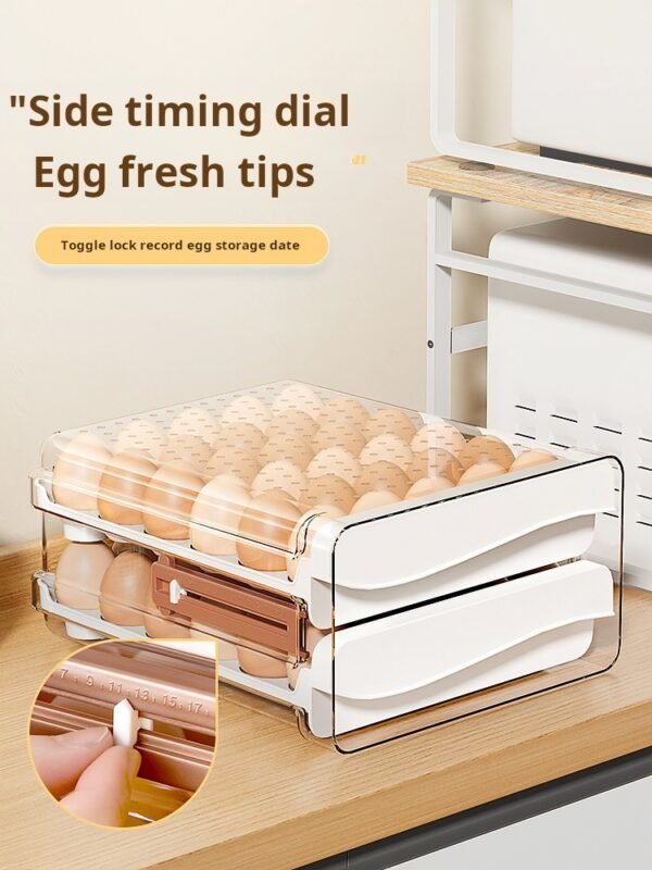 Egg storage box, refrigerator drawer-style kitchen storage organizer, egg box, food-grade container - Image 5